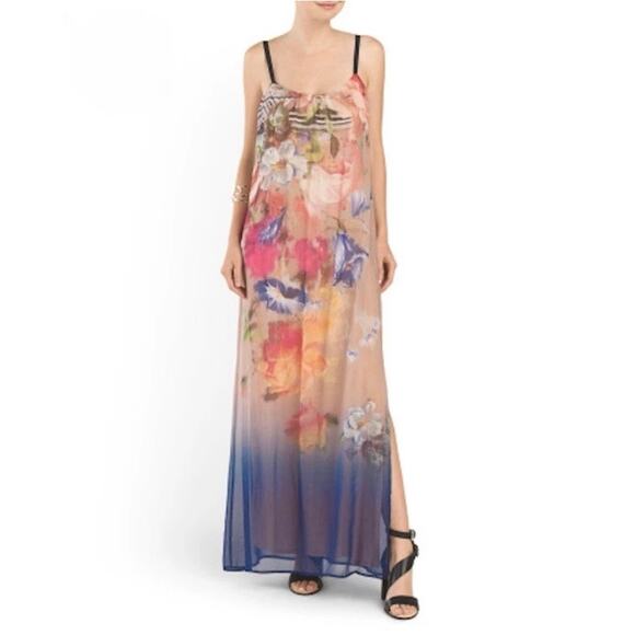 Twelfth Street by Cynthia Vincent Portrait Floral Silk Maxi Dress - Picture 11 of 15